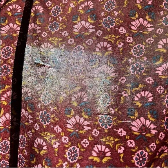 Sea Burgundy and Blue Silk Floral Dress - Picture 12 of 16